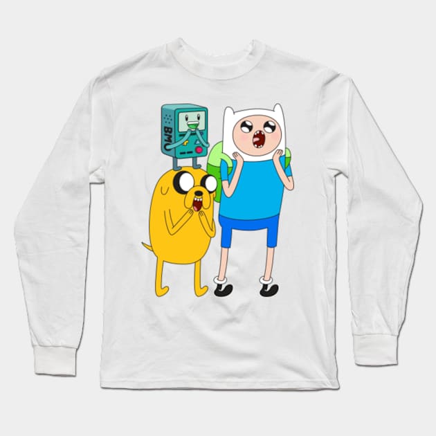 Finn Jake BMO Long Sleeve T-Shirt by Plushism